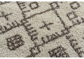 styldomova Béžový shaggy koberec Berber Tanger Maroko B5940 kruh