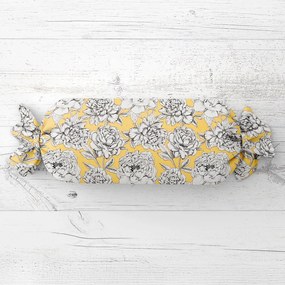 Biante Vankúš valec bonbon Sandra SA-510 Pivonky na žltom 15x60 cm
