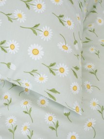 Bavlnené obliečky Renforcé - Sedmokrásky šedozelené