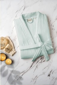 Mušelínový župan v mentolovej farbe veľkosť L/XL Kimono – Foutastic