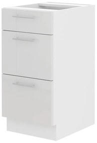 Dolná kuchynská skrinka Lavera 40 D 3S BB QUADRO (biela + lesk biely). Vlastná spoľahlivá doprava až k Vám domov. 1032336