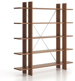 Kancelársky regál vysoký dlhý SOLID, 1800 x 400 x 1825 mm, orech