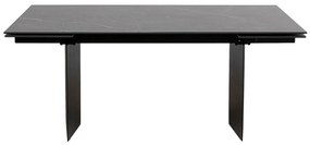 Novel rozkladací stôl čierny 180 (40+40)x90 cm