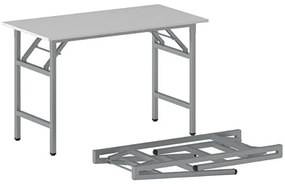 Konferenčný stôl FAST READY so striebornosivou podnožou 1200 x 600 x 750 mm, sivá