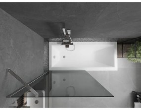 Mexen Next, vaňová zástena 1-krídlová 90 x 150 cm, fixné krídlo, 6 mm šedé sklo, chrómový profil, 895-090-000-00-40-01