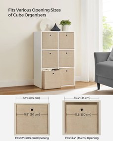 Prenosné úložné boxy, sada 6 kusov, skladacie, pieskovo béžová farba