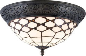 Stropné svietidlo Tiffany Roof - Ø 38 * 19 cm / E14 / Max. 2x40 Watt