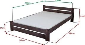 AKCIA Posteľ Laura 120 x 200 cm, orech II. akosť Rošt: Bez roštu, Matrac: Bez matraca