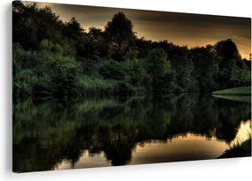 Obraz jazera pri lese (90x60 cm)