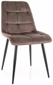 Stolička Chic Velvet cappuccino – čierne nohy