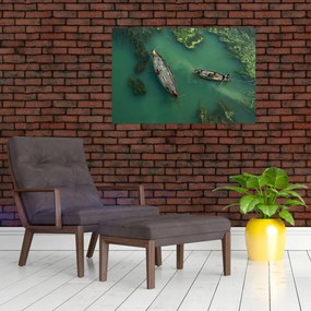 Obraz - Rybári na rieke (90x60 cm)