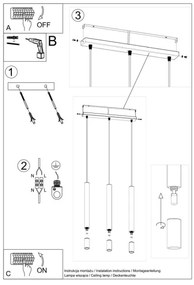 Sollux SL.0959 - Luster na lanku VIZIER 3xG9/40W/230V biela