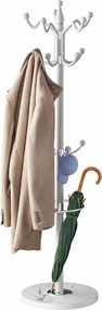 Stojanový vešiak TENZY s mramorovým podstavcom, 37x173cm, biela Casaria