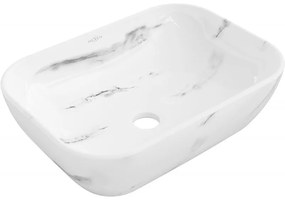 Mexen Rita, umývadlo na dosku 455x325x135 mm, biela-imitácia bieleho kameňa, 21084582