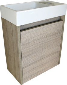 Comodo Kúpeľňová skrinka závesná s keramickým umývadlom Marta 40 Oak P/L