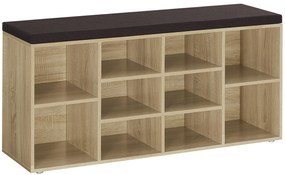 Dekorstudio Skrinka na topánky s tmavohnedým sedákom - dub sonoma - LHS010X11