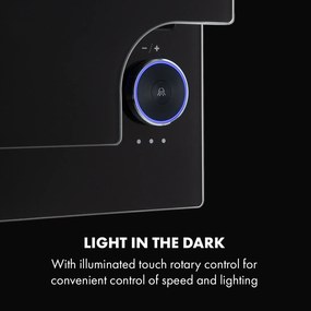 Klarstein Amelia, digestor, 60 cm, nástenný, 586 m³/h, LED, otočné dotykové ovládanie, čierny