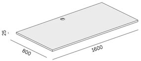 Samostatná pracovná doska stola BLOCK, 1600 x 800 x 25 mm, grafitová