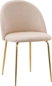 Jedálenská stolička FARGO Velvet - béžová/zlatá