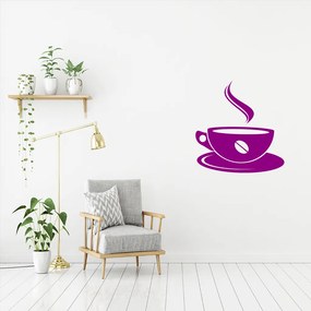 Veselá Stena Samolepka Pražená káva Farba: fialová, Veľkosť: 100 x 105 cm