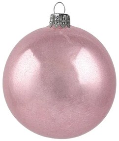 Vianočná sklenená guľa ružová
