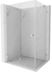 Mexen Lunar-F, 1-krídlový sprchový kút so skladacími dverami, ľavý, 95 x 70 cm, 8mm číre sklo, chrómový profil, 836-095-070-01-00-L