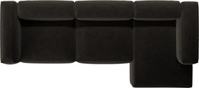 Čierna rohová pohovka (pravý roh/s leňoškou) Bergamo – Cosmopolitan Design