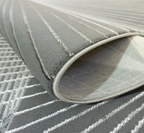 Koberec Allianz 6305 GREY – sivý vzorovaný obdĺžnik Rozmer: 80x150 cm
