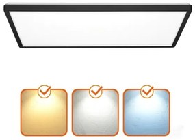 LED Prisadený panel NIVERA LED/32W/230V IP54 29,5x59,5 cm čierny