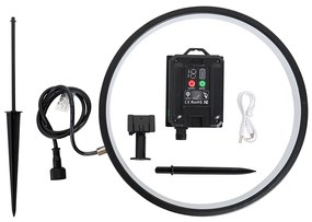 Bodové svetlo čierne 60 cm vrátane nabíjateľnej LED a solárnej IP65 - Adalind