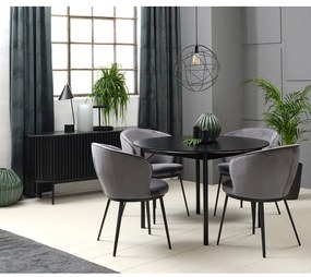 Čierna nízka komoda v dekore duba s posuvnými dverami 73x160 cm Siena – Unique Furniture