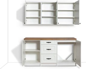 KUCHYNSKÁ LINKA LADY 160 BIELA, biela (doska dub Lancelot)