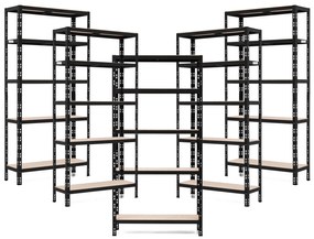 Balíček 5xSUPER EKO HIT - Policový regál Trestles RNDU-KUI 1800x900x600, nosnosť 875 kg, 5 políc Farba: čierna