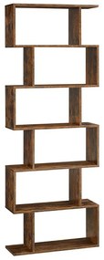 Polica/regál na knihy PRESTON, 70x24x190,5cm, hnedá Vasagle
