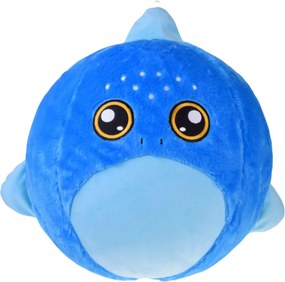 LEAN Toys Rastúca skákacia plyšová lopta modrý žralok s pumpičkou 50 cm
