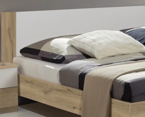 Posteľ s nočnými stolíkmi Nora 160x200 cm, doskový dub/biela