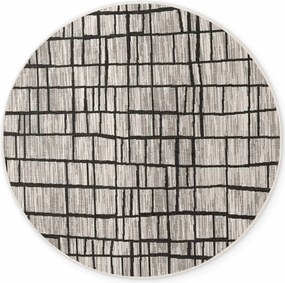 Ted Baker, Kusový koberec Ted Baker Haringey 106387 Black White kruh, 160x160, čiernobiela, chodba / predsieň