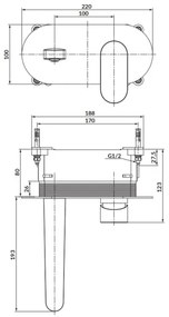 Cersanit S951-333 - Vaňová batéria na podomietkovú inštaláciu CREA čierna