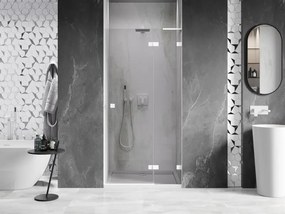 Mexen Lunar L, Otočné pravé sprchové dvere 95 cm, 8mm číre sklo, biely profil, 834L-095-000-20-00-P
