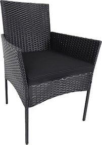 Záhradná zostava 2+1+1 THASOS, čierna