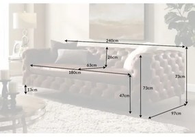 Sedacia súprava 40464 240cm Modern Barock Antik Hnedá  - Komfort-nábytok