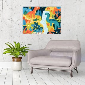 Obraz - Veselí dinosaury (70x50 cm)