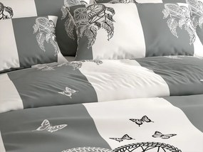 Polybavlnené obliečky TIRSO POLY sivo-biele gombík Rozmer obliečky: 2 ks 70 x 90 cm | 200 x 220 cm