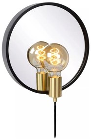 Lucide 36213/31/30 - Nástenné svietidlo so zrkadlom REFLEX 1xE27/25W/230V čierna
