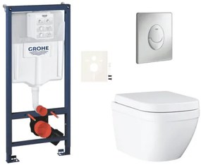 Závesný wc set do ľahkých stien / predstenová montáž GROHE Euro Ceramic SIKOGRSEUSAP00, 1 ks