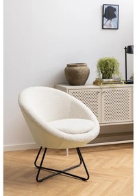 Krémovobiele kreslo z umelej vlny Actona Center