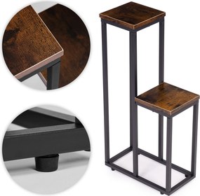 Stojan na květiny EVELIN 67x34,5 cm hnědý/černý