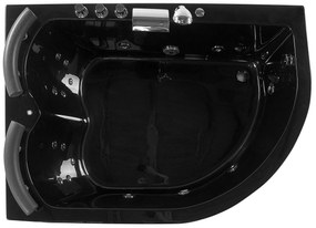 Vírivá rohová vaňa s LED osvetlením pravostranná 160 x 113 cm čierna PARADISO Beliani