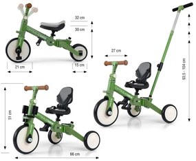 Detská trojkolka Optimus Max 5v1 zelená