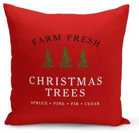 Červená vianočná dekoratívna obliečka na vankúš Kate Louise Christmas Noel, 43 x 43 cm